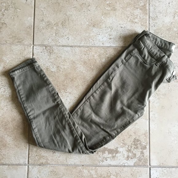 Jeans Jeggings Skinny Bullhead Taille 5 Juniors - Couleur Vert Menthe, Mélange Coton, Occasion Très Bon état